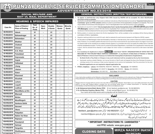 PPSC Advertisement NO. 03 Page 4