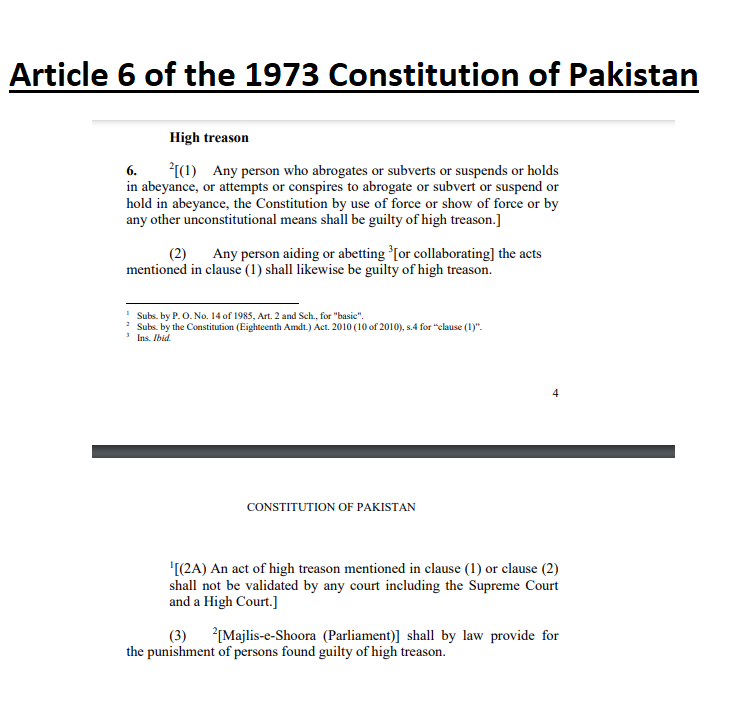 what is article 6 of the constitution of pakistan