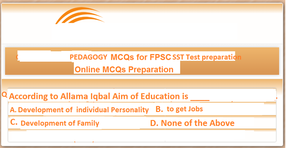 Perspective of Education in Pakistan Pedagogy MCQs for SST Test Preparation
